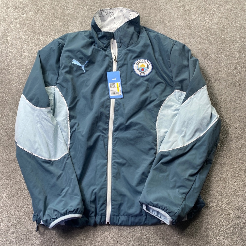 Puma Manchester City x kidsuper Reversible Jacket Mens M Blue Gray Skies
